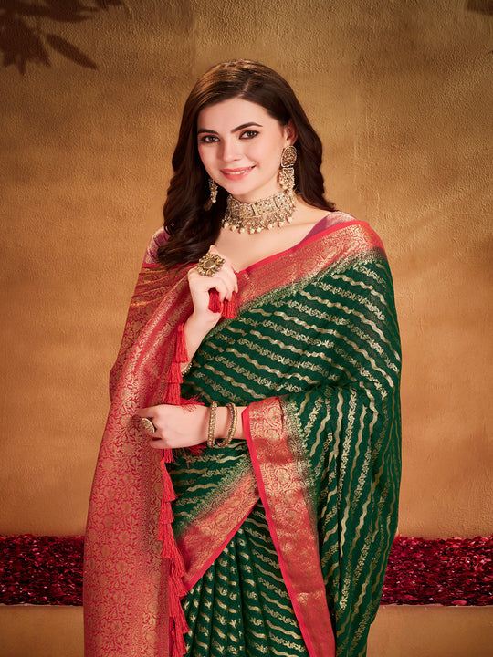 Georgette Banarasi Silk Saree With Blouse Piece