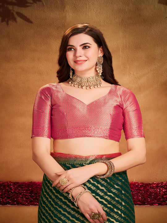 Georgette Banarasi Silk Saree With Blouse Piece