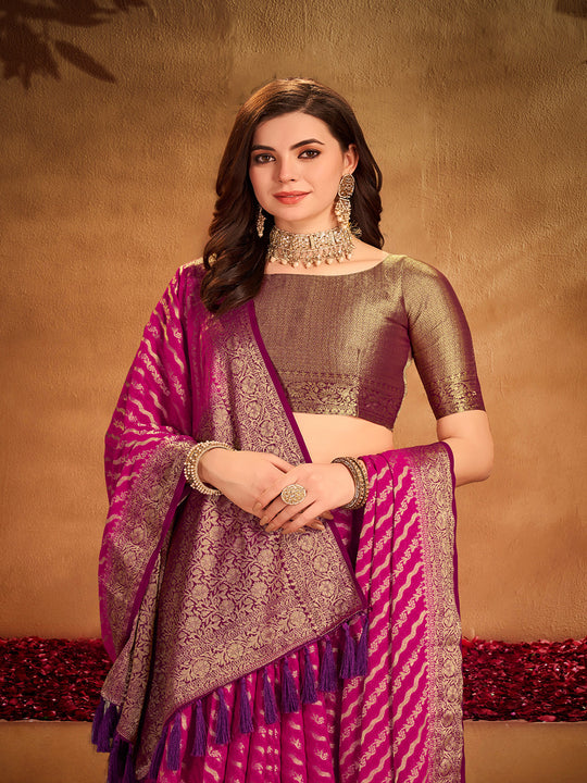 Georgette Banarasi Silk Saree With Blouse Piece