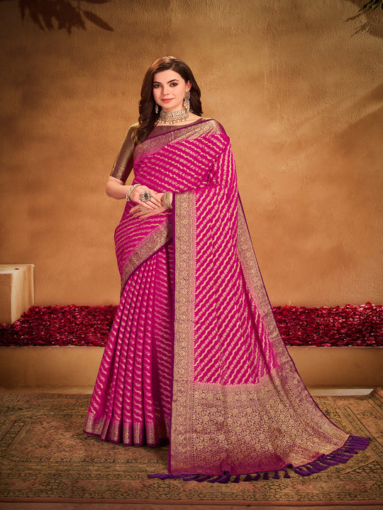 Georgette Banarasi Silk Saree With Blouse Piece