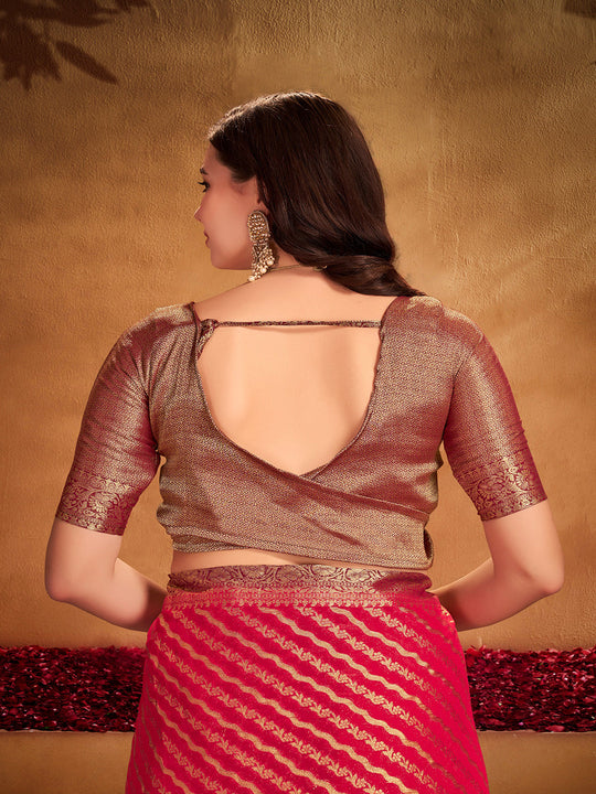 Georgette Banarasi Silk Saree With Blouse Piece