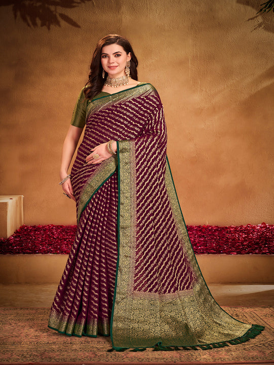 Georgette Banarasi Silk Saree With Blouse Piece