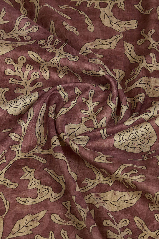Maroon Cotton Silk Saree With Blouse Piece