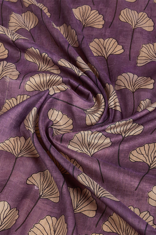 Purple Cotton Silk Saree With Blouse Piece