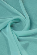 Teal Chiffon Saree With Blouse Piece