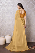 Yellow Chiffon Saree With Blouse Piece