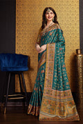 Green Silk Warli Printed Saree