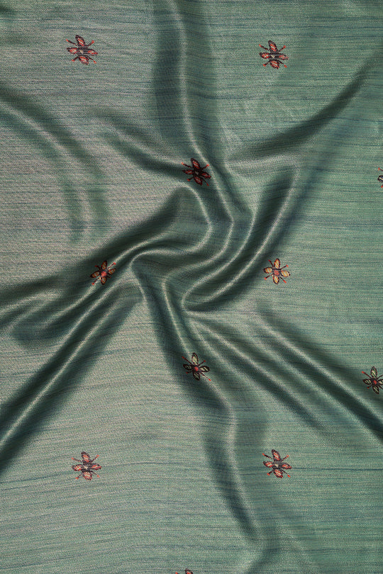 Firozi Green Satin Saree