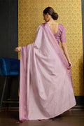 Lavender Georgette Saree With Blouse Piece