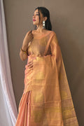 Peach Silk Saree