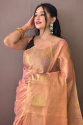 Peach Silk Saree