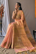 Peach Silk Saree