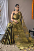 Hunter Green Silk Saree