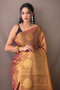 Taffy Pink Silk Saree