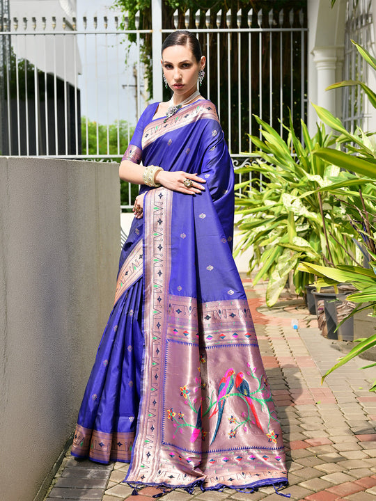 Royal Paithani Silk Saree With Blouse Piece