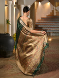 Green Soft Tussar Silk Saree With Blouse Piece