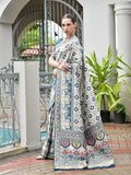 Rama Banarasi Silk Patola Saree With Blouse Piece