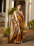 Yellow Soft Tussar Silk Saree With Blouse Piece