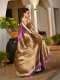 Wine Soft Tussar Silk Saree With Blouse Piece