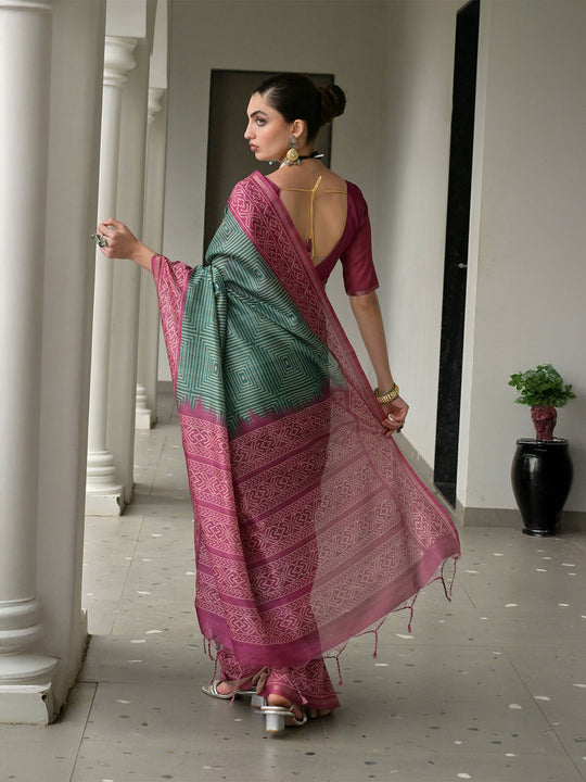 Wine Soft Tussar Silk Saree With Blouse Piece