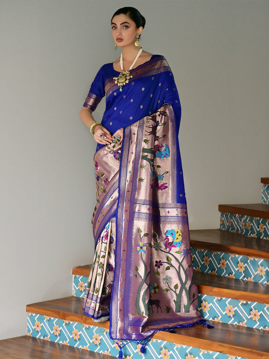 Royal Paithani Silk Saree With Blouse Piece