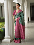 Wine Soft Tussar Silk Saree With Blouse Piece