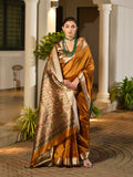 Yellow Soft Tussar Silk Saree With Blouse Piece