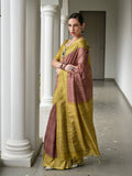 Pista Soft Tussar Silk Saree With Blouse Piece