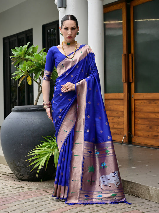Royal Paithani Silk Saree With Blouse Piece