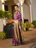 Wine Soft Tussar Silk Saree With Blouse Piece