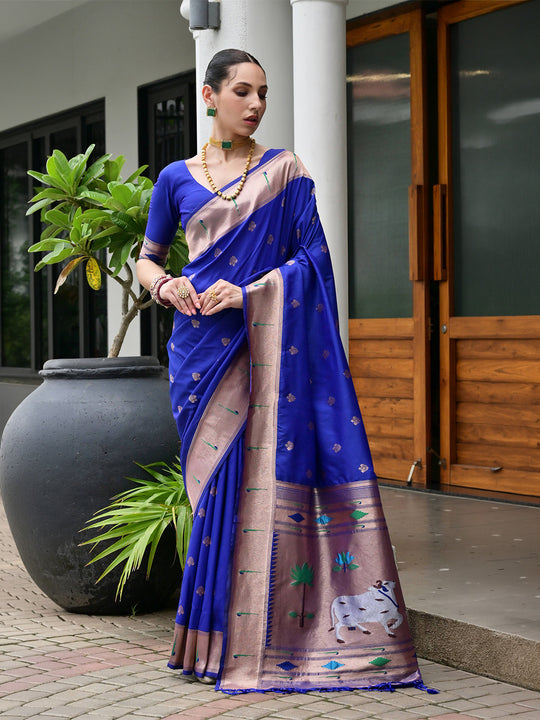 Royal Paithani Silk Saree With Blouse Piece