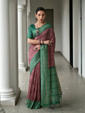 Green Soft Tussar Silk Saree With Blouse Piece