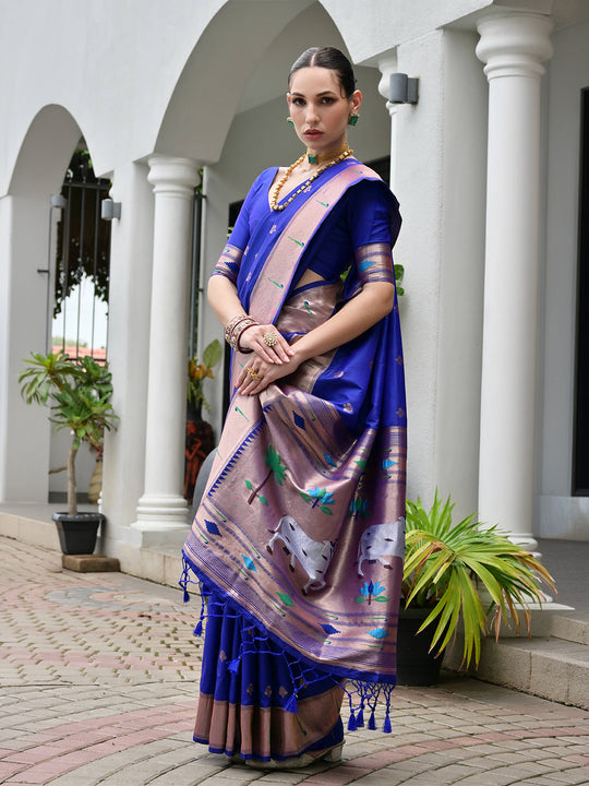 Royal Paithani Silk Saree With Blouse Piece