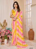 Pink Georgette Saree With Blouse Piece