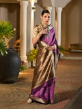 Wine Soft Tussar Silk Saree With Blouse Piece