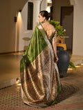 Mahendi Soft Tussar Silk Saree With Blouse Piece