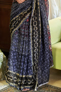 Multicolour Linen Blend Saree