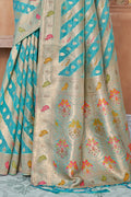 Sky Blue Organza Saree