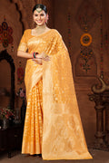 Mustard Cotton Saree With Blouse Piece