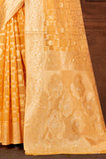 Mustard Cotton Saree With Blouse Piece