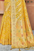 Marigold Yellow Organza Saree