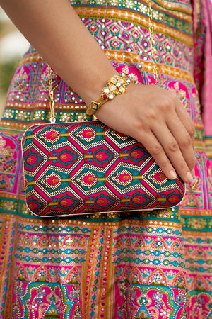 Fusion Pink Silk Lehenga Choli (Semi-Stitched)