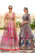 Dark Blue Silk Lehenga Choli (Semi-Stitched)