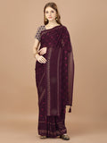 Magenta  Georgette Festive Wear Saree With Blouse Piecde
