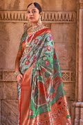 Pastel Green Digital Print Saree