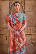 Sky Blue Digital Print Saree