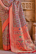 Tan Beige Digital Print Saree