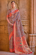 Tan Beige Digital Print Saree