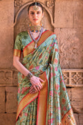 Mint Green Digital Print Saree
