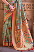 Mint Green Digital Print Saree